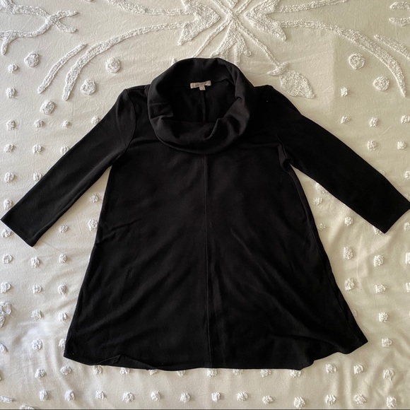 Joan Vass Studio Black Cowl Funnel Neck Sweater S - Picture 2 of 5